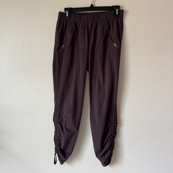 Athleta Womens Size 2 Purple Ruched Bungee Leg Jogger Pants Recycled Polyester - Picture 2 of 9